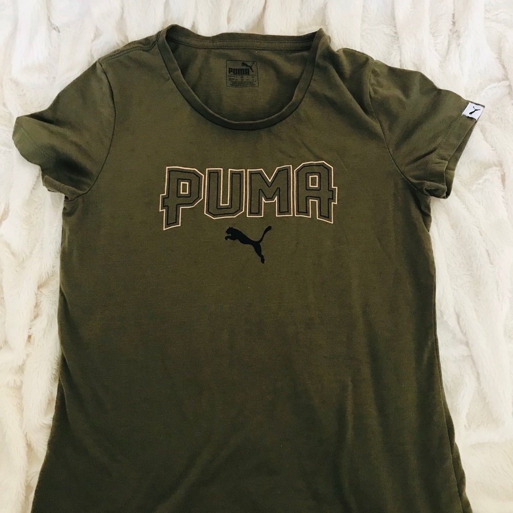 green Puma T-Shirt with Gold Logo